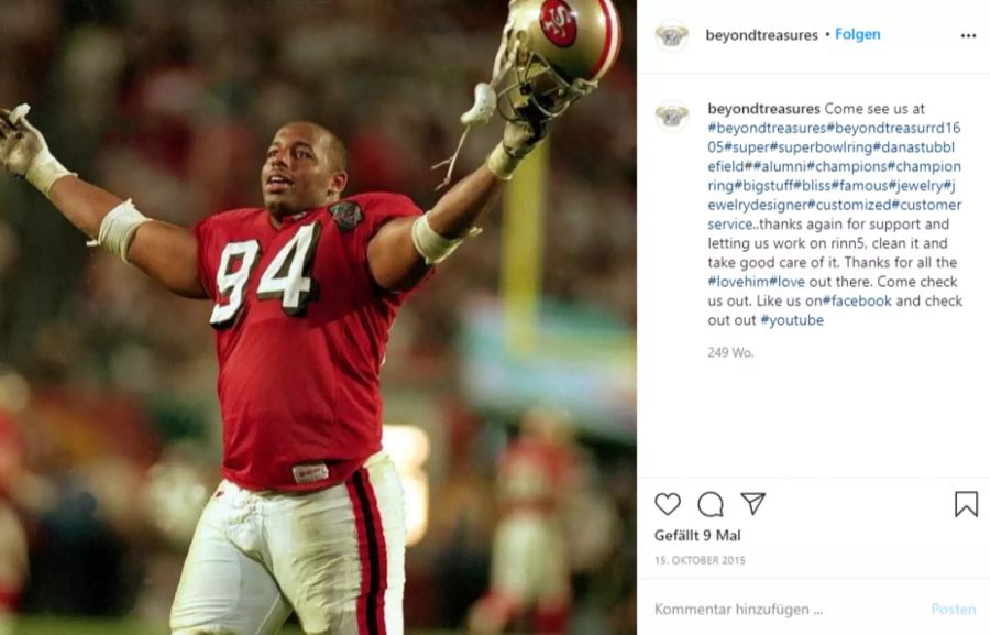 Dana Stubblefield gewann in der NFL mit den San Francisco 49ers 1995 den 29. Superbowl.