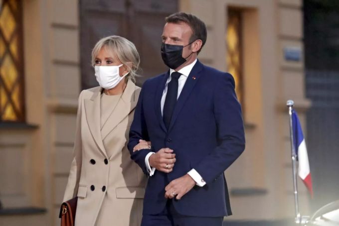 Emmanuel Macron bei seinem Besuch in Vilnus. Emmanuel Macron
