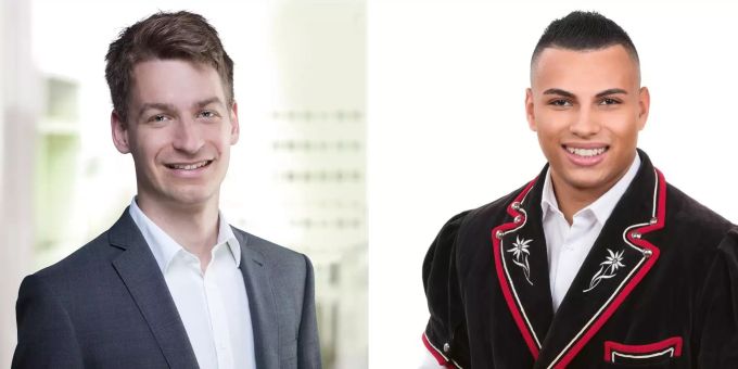 Pascal Vuichard von den Grünliberalen und Adrian Spahr von der SVP nehmen Stellung zur Burka als Fasnachtskostüm.. Vuichard & Spahr