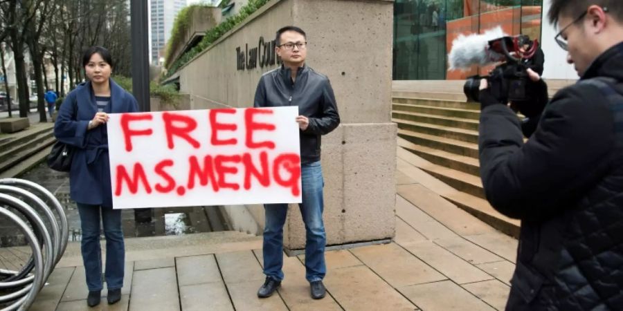 Demo für Mengs Freilassung im Dezember 2018 in Vancouver