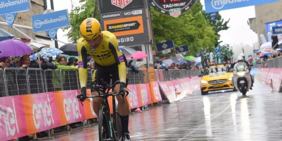 Primoz Roglic gewann das Einzelzeitfahren der 9. Etappe des Giro d'Italia. Foto: Gian Mattia D'albert/Lapresse.Gm/Lapresse via ZUMA Press