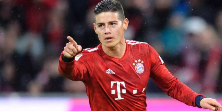 Bayerns James Rodriguez vom FC Bayern München schnürte gegen Mainz einen Dreierpack. Foto: Matthias Balk