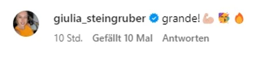 Giulia Steingruber kommentiert einen Post von Dominic Stricker.