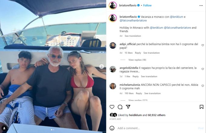 Leni Klum mit ihrem Halbbruder und Vater Flavio Briatore. Heidi Klum
