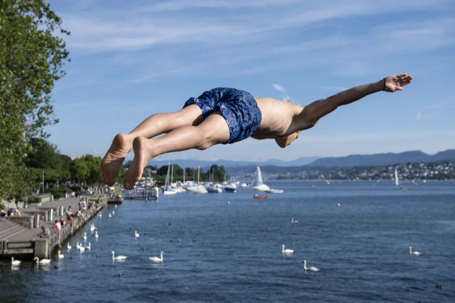 Im heissen Sommer bietet der Zürichsee eine Abkühlungsmöglichkeit.