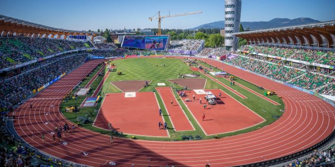 Das Stadion Hayward Field in Eugene im US-Bundesstaat Oregon. Das Stadion Hayward Field in Eugene im US-Bundesstaat Oregon.