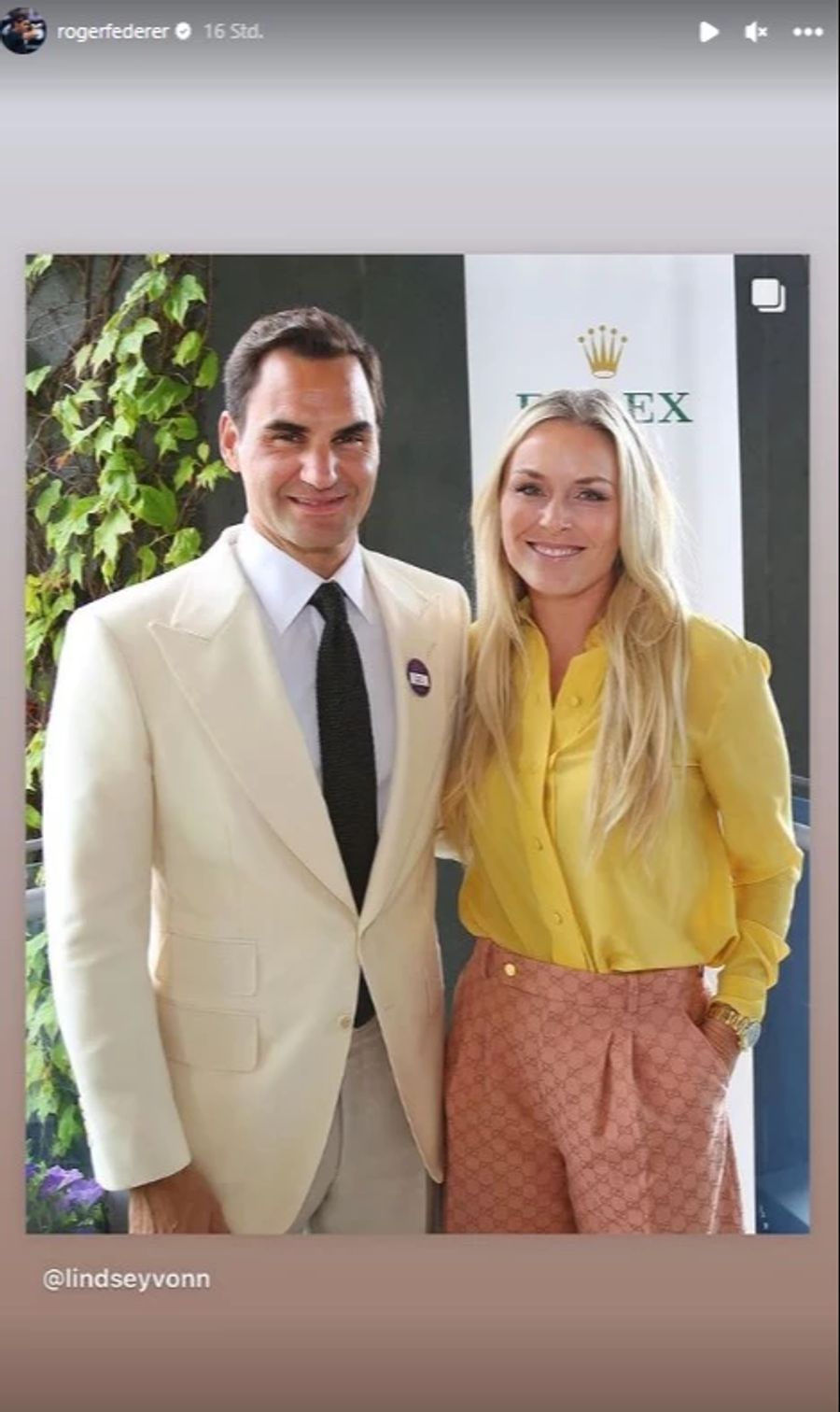 Ex-Skistar Lindsey Vonn zählt zu de grössten Federer-Fans.