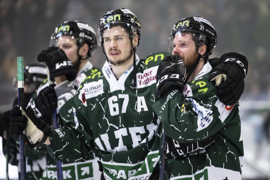 Ein anderes Bild im Frühling 2023: Florian Schmuckli (Nummer 67) scheitert mit dem EHC Olten im Playoff-Final der Swiss League am HC La Chaux-de-Fonds.