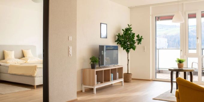 Die geräumigen Zimmer laden zum Verweilen ein. Senevita Dorfmatt Ferienwohnungen