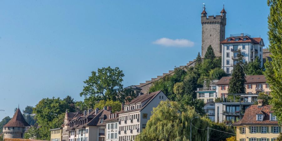 Ein Teil der Stadtmauer in der Stadt Luzern.