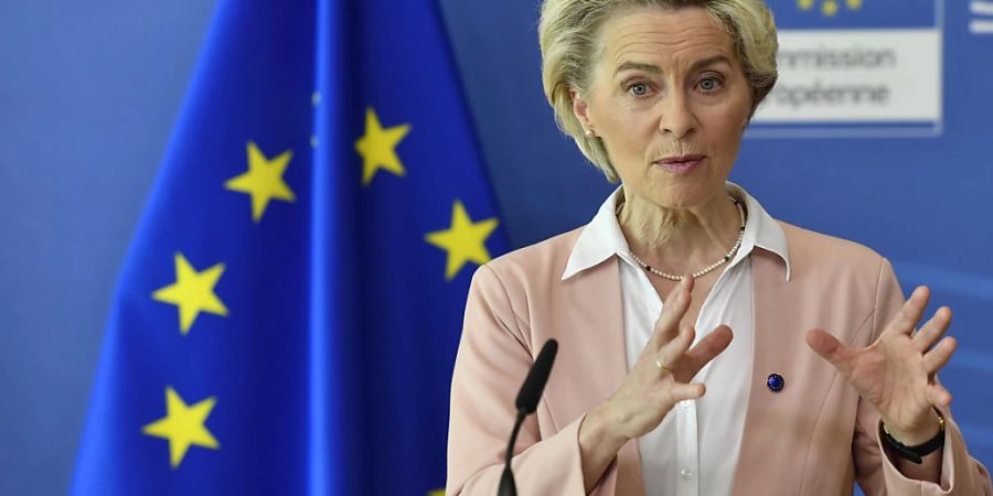 Die EU-Kommission mit Präsidentin Ursula von der Leyen genehmigt ein milliardenschweres Paket zur Förderung der Wasserstofindustrie.(Archivbild)