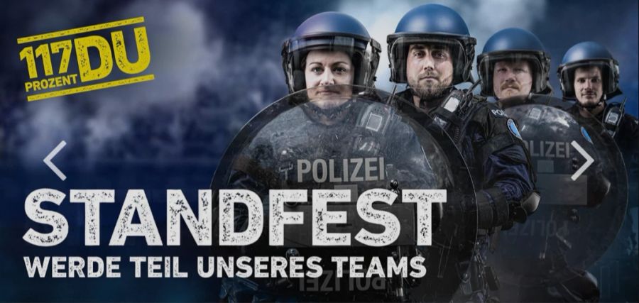 Ein Bild der Werbekampagne «117 Prozent Du» der Luzerner Polizei.