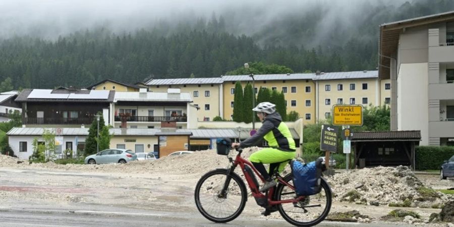 Fahrradfahrer in Bischofswiesen, Bayern