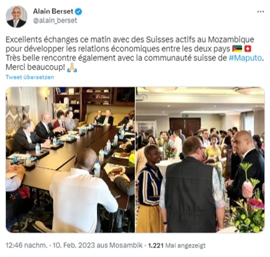 Alain Berset Tweet Mosambik