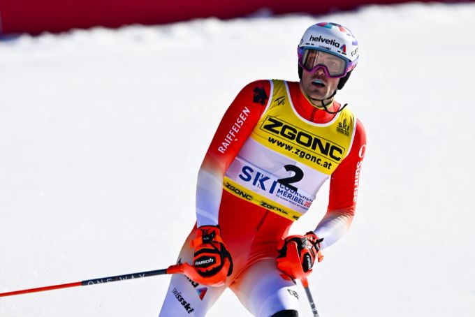 Daniel Yule kämpft noch um die kleine Kugel im Slalom. Daniel Yule