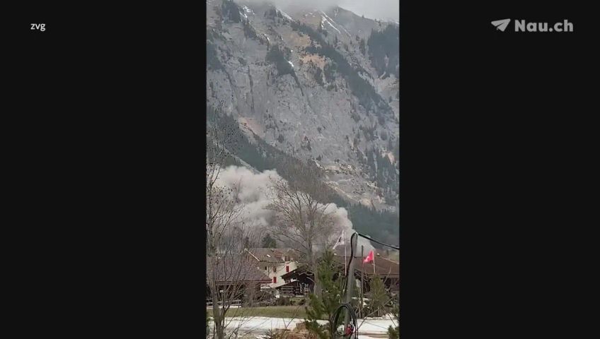 Felssturz an der Allmenalp am Dorfrand von Kandersteg