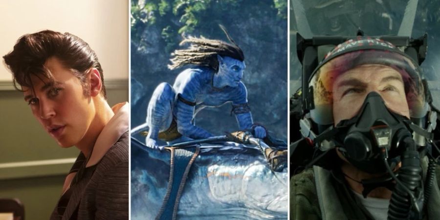 «Elvis», «Avatar: The Way of Water» und «Top Gun: Maverick» (v. l.) sind in der Königsklasse für einen Oscar nominiert.