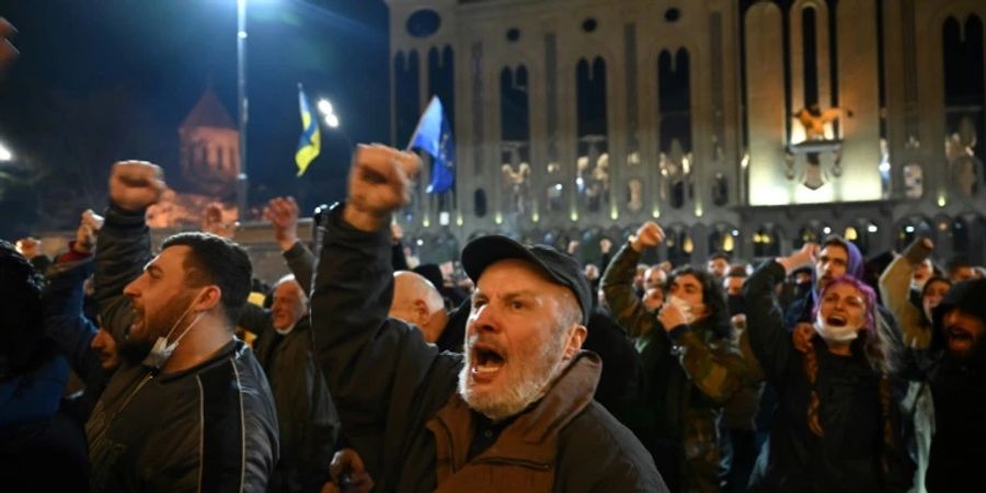 Demonstranten in Tiflis