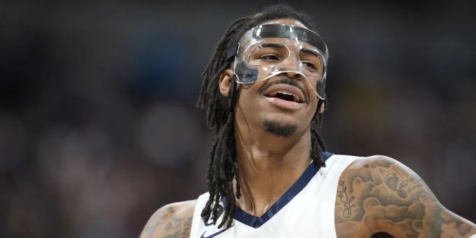 Ja Morant bei seinem letzten Spiel vor seiner Sperre am 3. März gegen die Denver Nuggets. nba