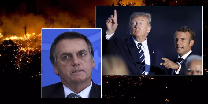 Brasiliens Präsident Bolsonaro lehnt die Hilfe des G7-Gipfels ab. Bolsonaro