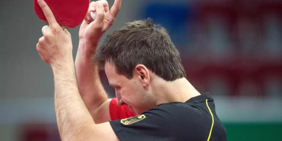 Timo Boll hat bei den Europaspielen das Halbfinale erreicht. Foto (Archivf): Bernd Thissen Foto: Bernd Thissen