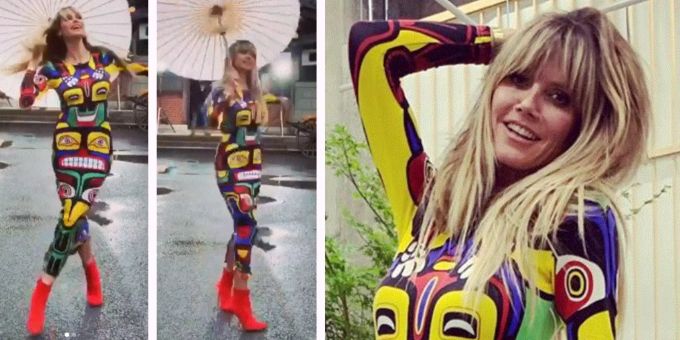 «Super beleidigend» - Fans über Heidi Klums Totempfahl-Kleid hässig
