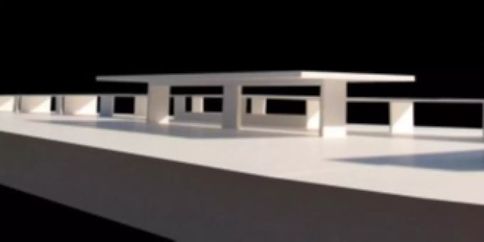 Gedeckter Bushof und neues Perrondach im Modell Gedeckter Bushof und neues Perrondach im Modell