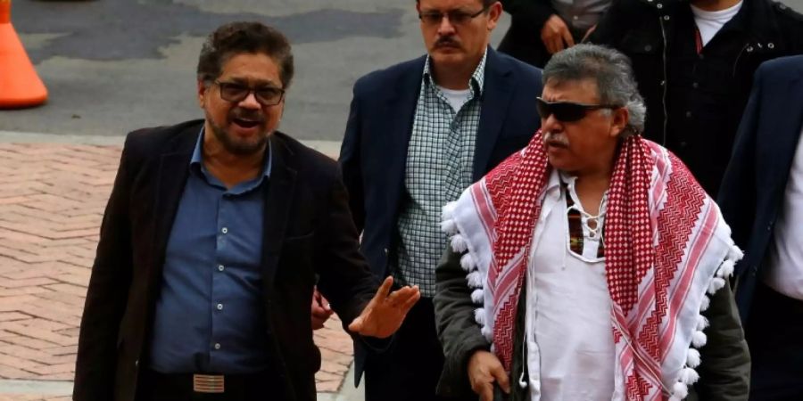 Iván Márquez (l.) und Jesús Santrich 2017 in Bogota