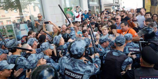 Protest gegen Wahlausschluss in Moskau