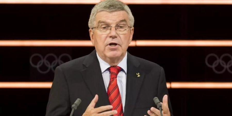 Betont die vereinende Rolle der Olympischen Spiele: Thomas Bach, Präsident des Internationales Olympisches Komitee. Foto: Jean-Christophe Bott/KEYSTONE