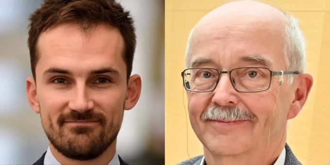 Philip Grech (links), Oberassistent am Lehrstuhl für Verhandlungsführung an der ETH Zürich, und Friedrich Pukelsheim (rechts), emeritierter Professor am Institut für Mathematik der Universität Augsburg. Philip Grech Friedrich Pukelsheim