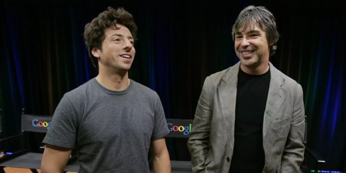 Sergey Brin (l.) und Larry Page (r.) im September 2008. larry page sergey brin