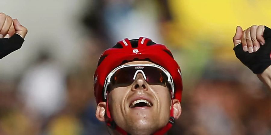 Bauke Mollema jubelt über einen Sieg (Archivbild)
