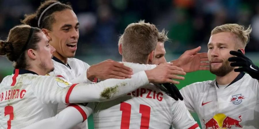 Die Leipziger fertigten den VfL Wolfsburg mit 6:1 ab. Foto: Peter Steffen/dpa