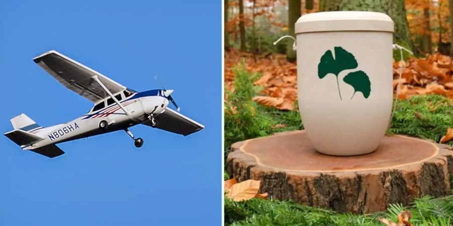 Flugzeug und Asche.