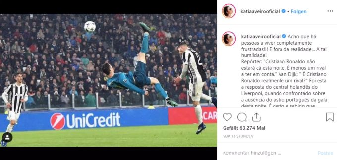 Die Schwester von Ronaldo reagiert auf Instagram heftig. Ronaldo Van Dijk