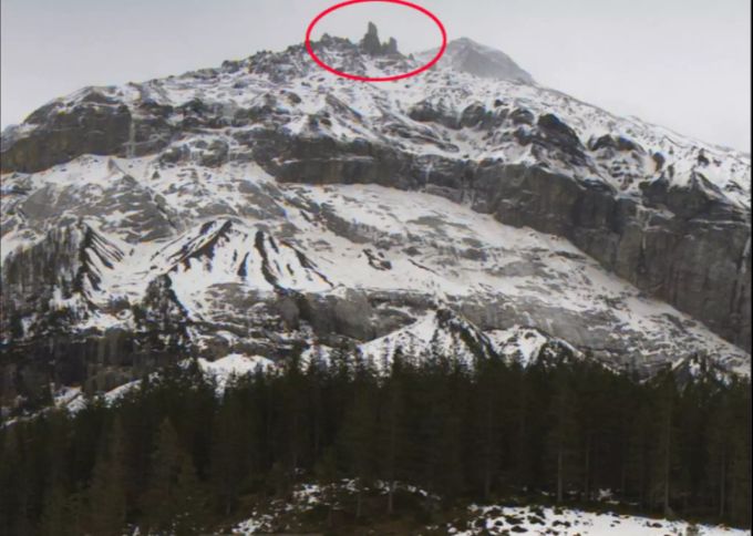Hier war der Spitze Stein bei Kandersteg noch vollständig vorhanden. der spitze stein