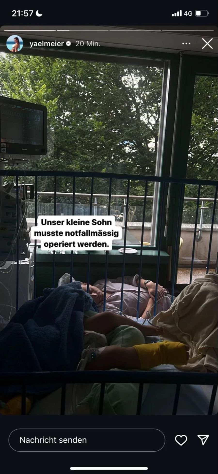 Yaer Meiers einjähriger Sohn war im Spital.