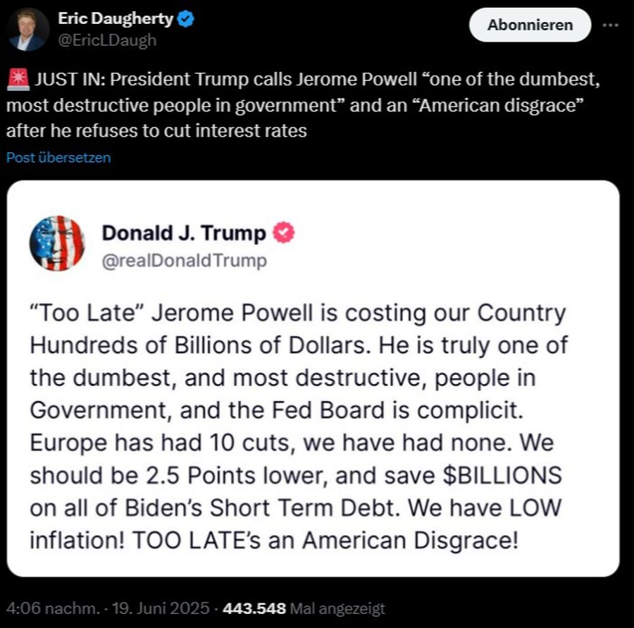 Trump Posting Powell
