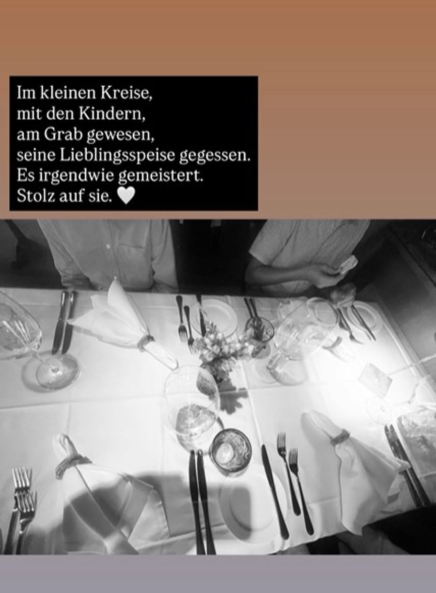 Im kleinen Kreise wurde das Lieblingsgericht ihres verstorbenen Mannes gegessen.