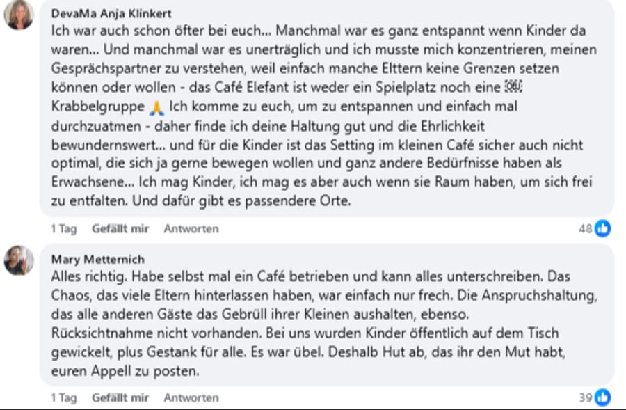 Das Café Elefant erhält für den Schritt viel Zuspruch. Von Gästen und anderen Café-Besitzern.