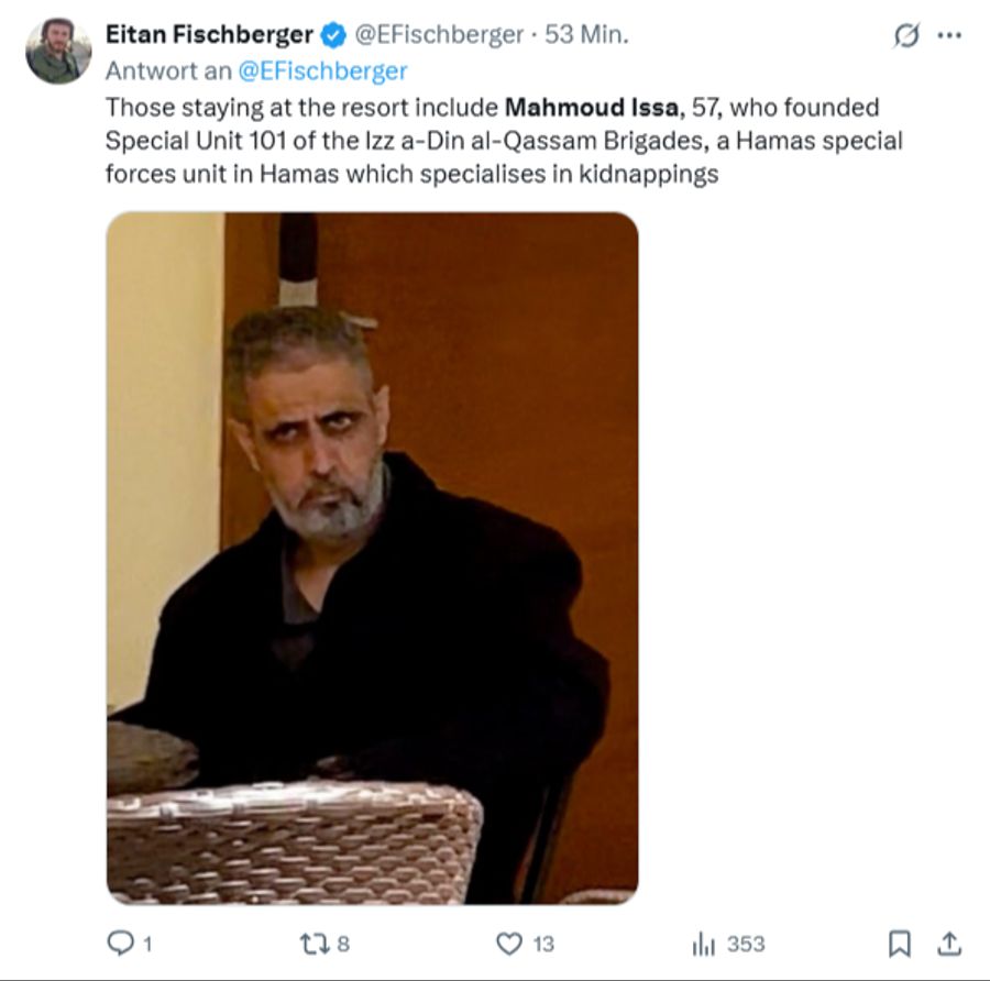 Mahmoud Issa ist einer von 154 Terroristen, die in einem ägyptischen Fünf-Sterne-Hotel untergebracht wurde.