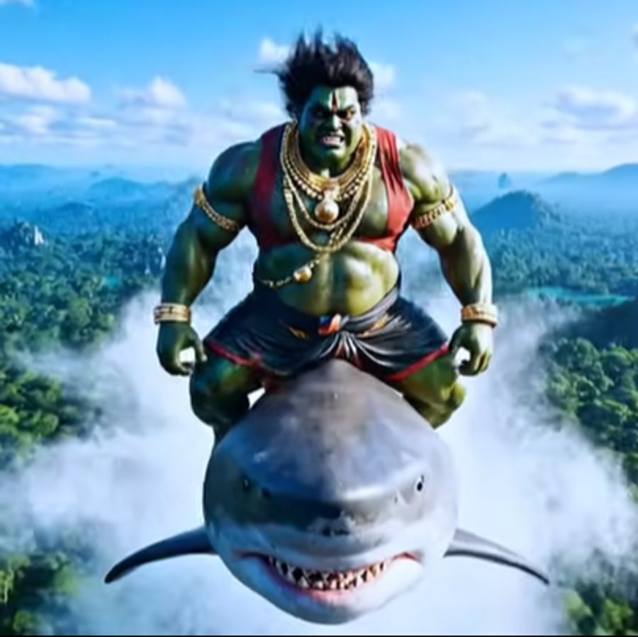 ... und einer Hulk-ähnlichen Figur erzählt.