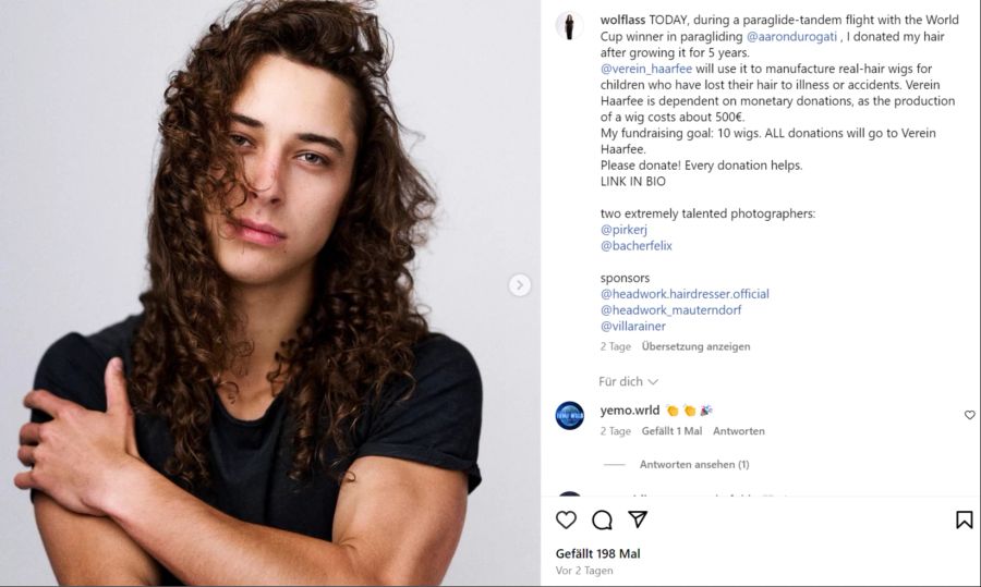 paragliden haare abgeschnitten spende
