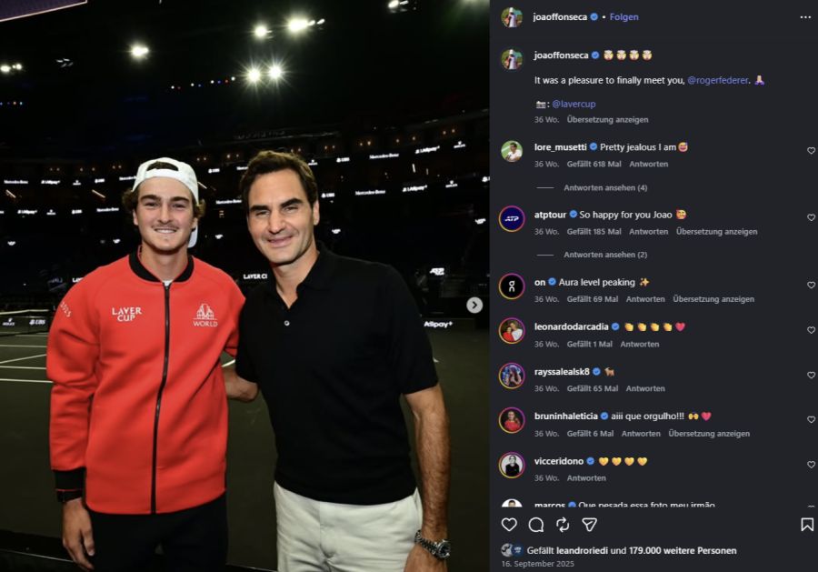 João Fonseca Roger Federer
