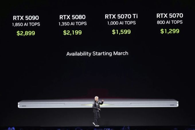 Nvidia-Gründer und -CEO Jensen Huang präsentiert die Neuerungen der RTX-Reihe Anfang Januar in Las Vegas. (Archivbild) Nvidia RTX