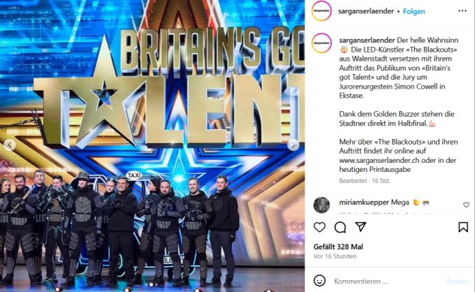 Die Crew kann ihr Glück kaum fassen. britain's got talent schweizer led