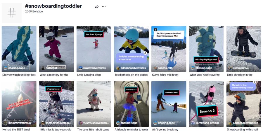 Snowboardende Kleinkinder sind ein Internet-Hit – und auch oft auf Schweizer Pisten anzutreffen.