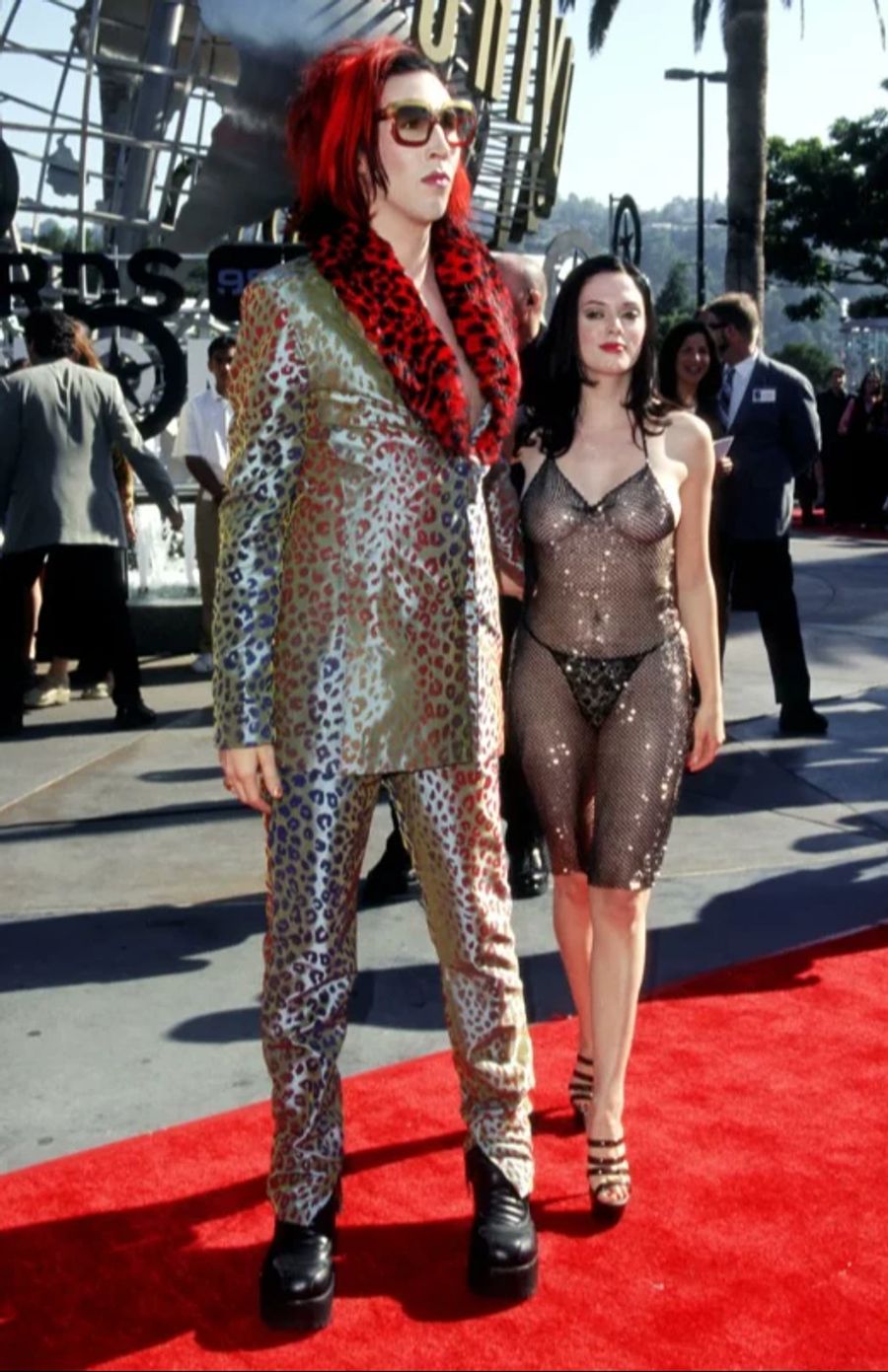 Rose McGowan und Marilyn Manson im Jahr 1998 bei den MTV Video Music Awards.