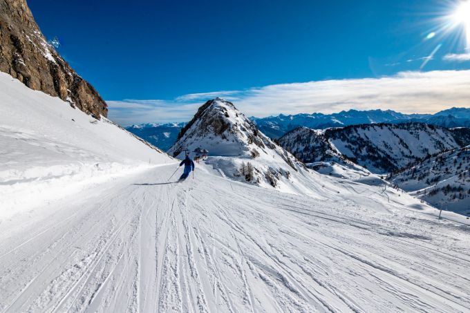 Hier kurven Rookies ebenso wie Könner. Ovronnaz Skifahren